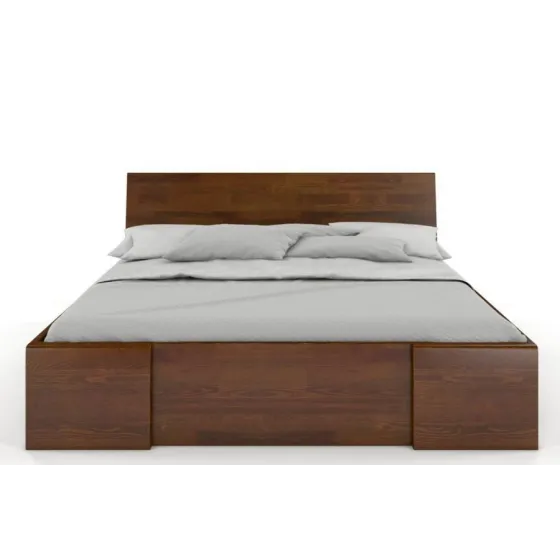 Lit en bois massif avec rangement 160x200 collection NOVA