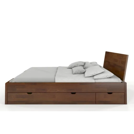 Lit en bois massif avec rangement 140x190 collection NOVA