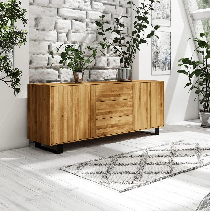 Buffet métal et bois pour salon collection STYL