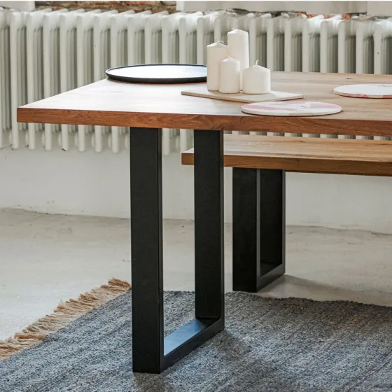 Table industriel bois pieds en métal collection Styl