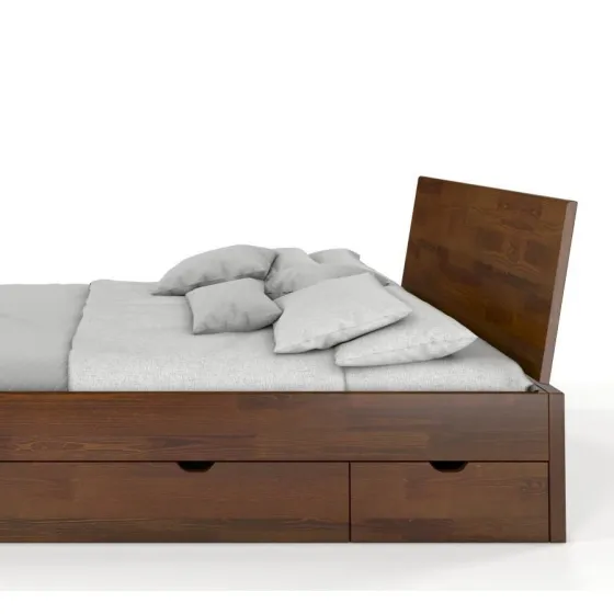 Lit en bois massif avec tiroirs rangement 140x190 collection NOVA