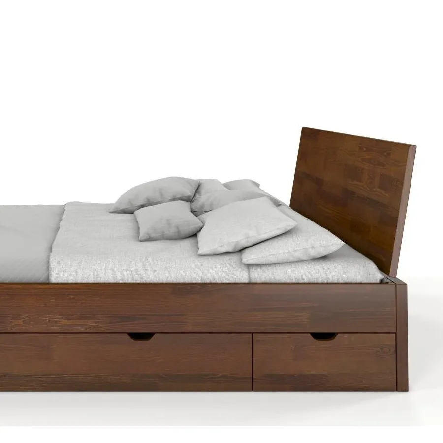 Lit en bois massif avec tiroirs rangement 140x190 collection NOVA