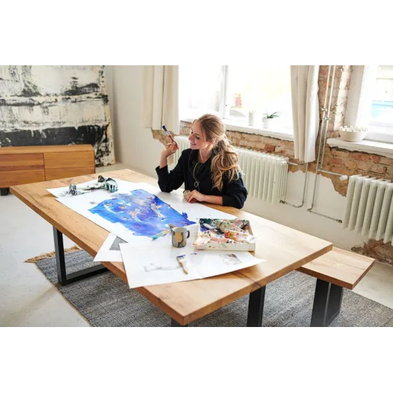 Table bois industriel salon collection Styl