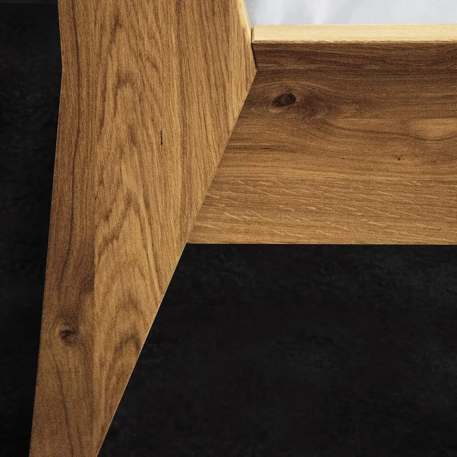 Lit double en bois naturel  collection Vintage
