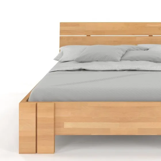 Lit adulte avec structure et pieds en bois massif collection MODENA