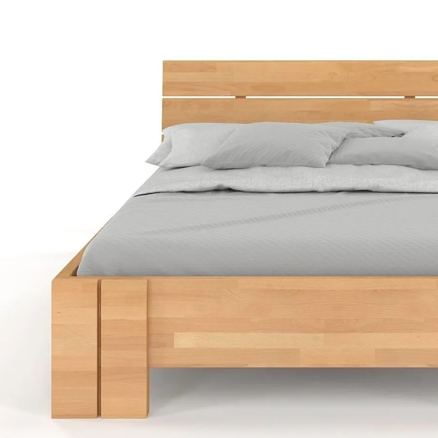 Lit adulte avec structure et pieds en bois massif collection MODENA