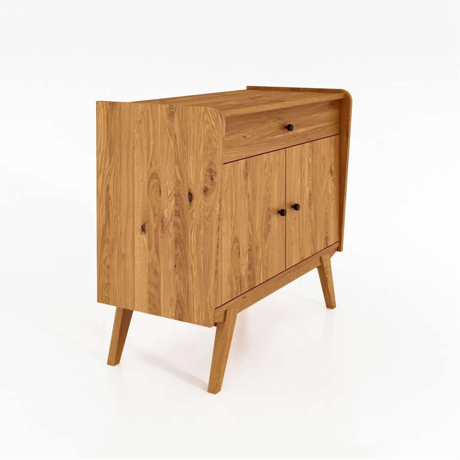 Commode bois massif 1 tiroir 2 portes collection VINTAGE