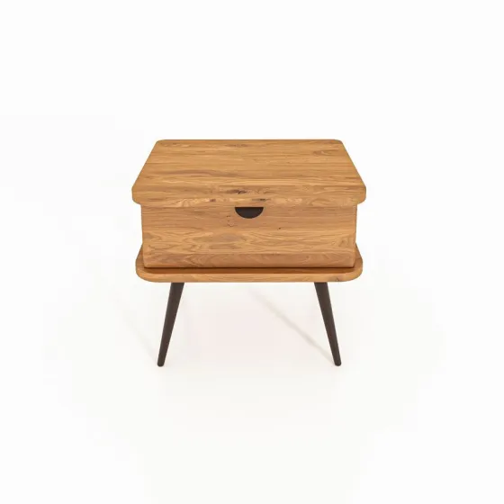 Table de chevet bois et métal collection Linéa