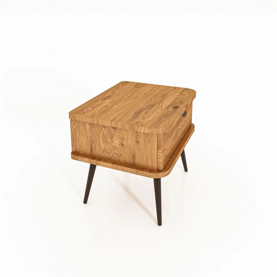 Table de nuit bois et métal collection Linéa