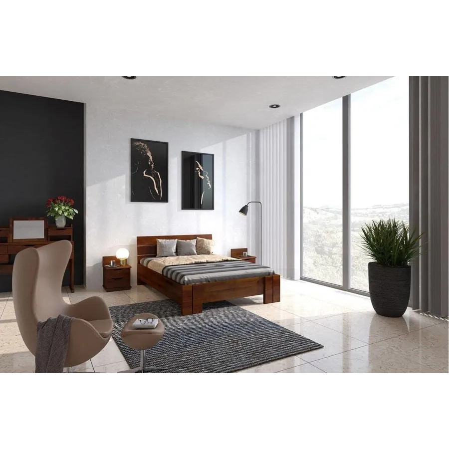lit en pin 160x200 chambre adulte collection MODENA