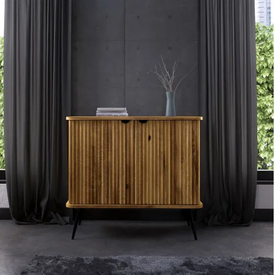 Commode 100& chêne et métal collection Linéa