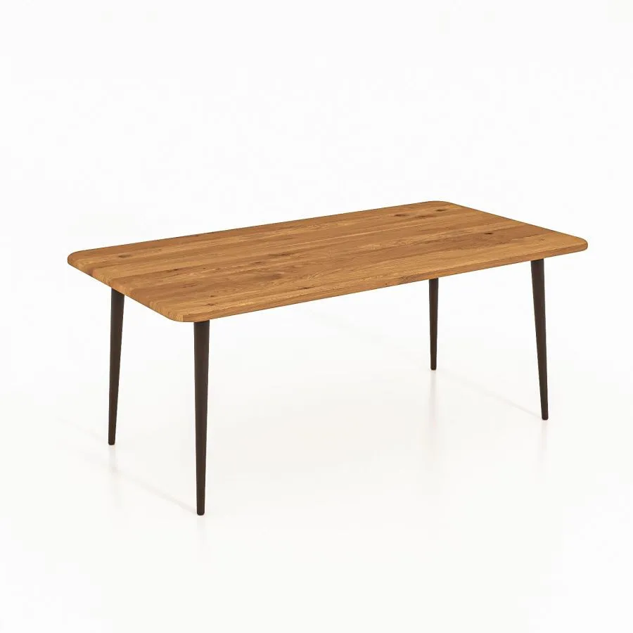 Table basse bois massif et métal collection Linéa