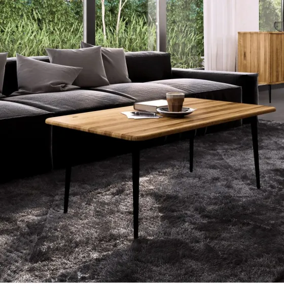 Table basse bois et métal collection Linéa