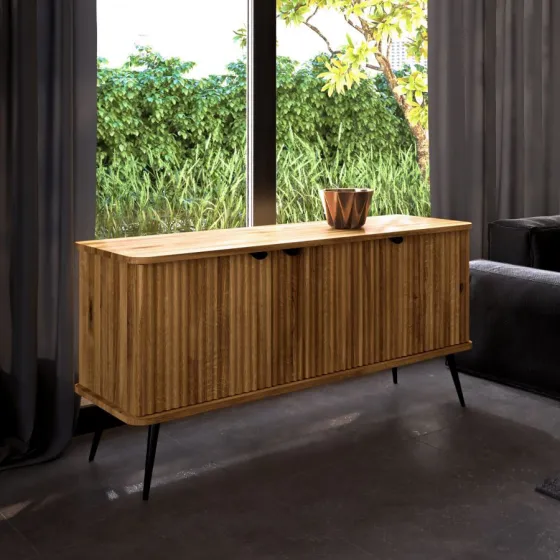 Buffet bas bois naturel collection Linéa