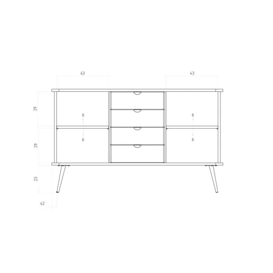 Buffet bois 144 cm collection Linéa