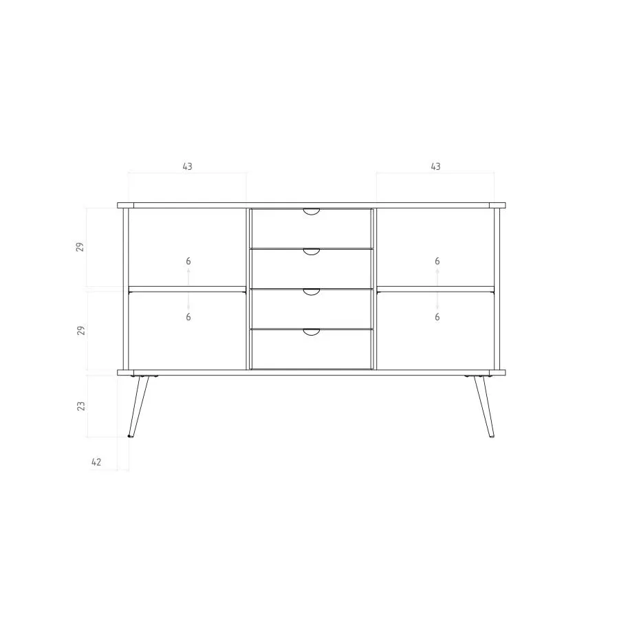 Buffet bois 144 cm collection Linéa