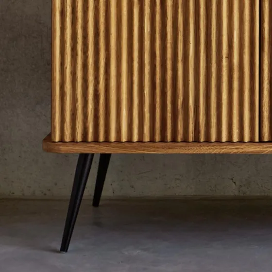 Vaisselier chêne massif et métal collection Linéa