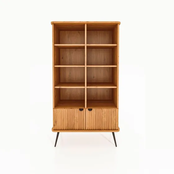 Bibliothèque bois massif 2 portes collection Linéa