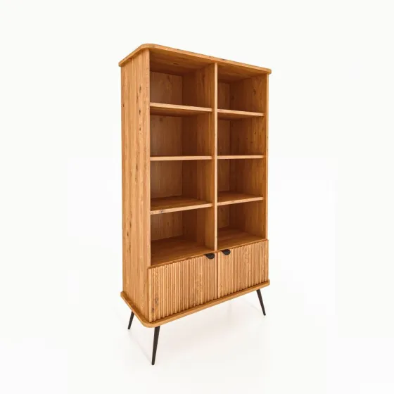 Bibliothèque bois massif 8 niches de rangement collection Linéa
