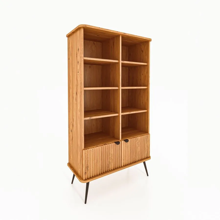 Bibliothèque bois massif 8 niches de rangement collection Linéa