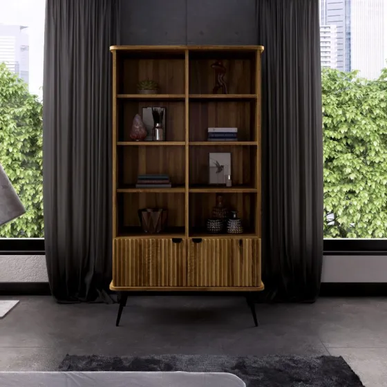 Bibliothèque en bois massif collection Linéa