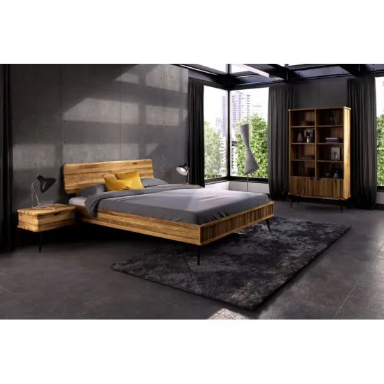 Bibliothèque bois massif salon ou chambre collection Linéa