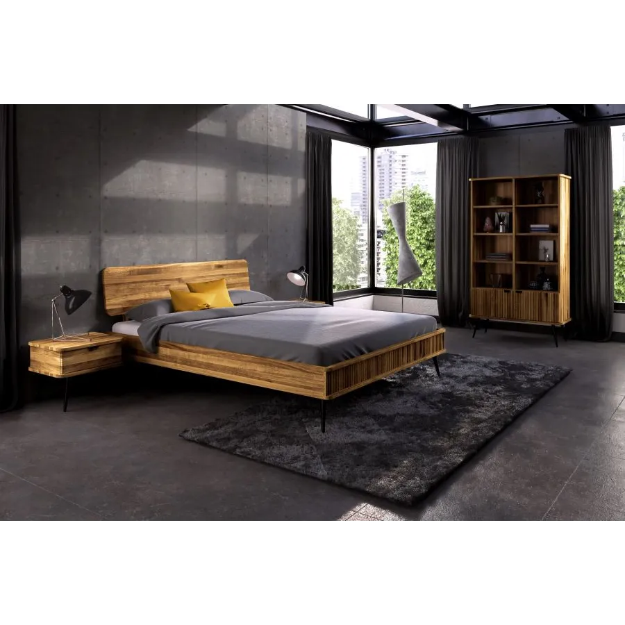 Bibliothèque bois massif salon ou chambre collection Linéa