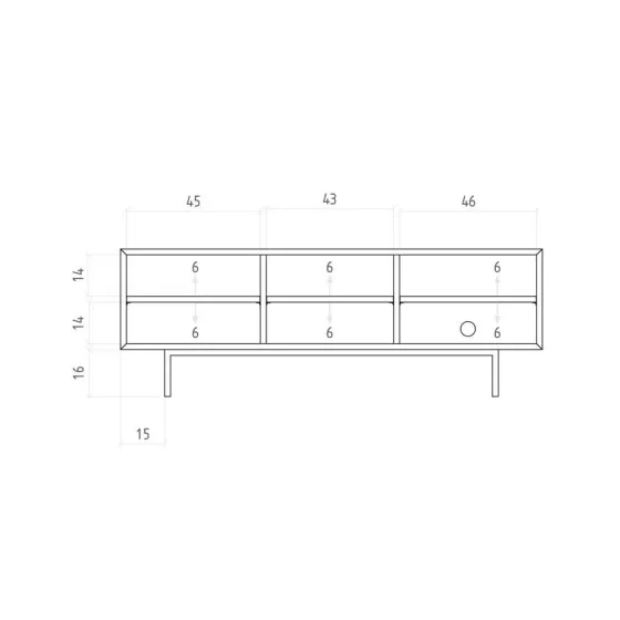 Meuble TV  2 portes 2 niches collection Harmony