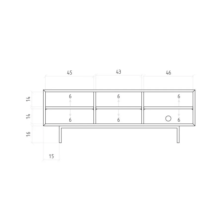 Meuble TV  2 portes 2 niches collection Harmony