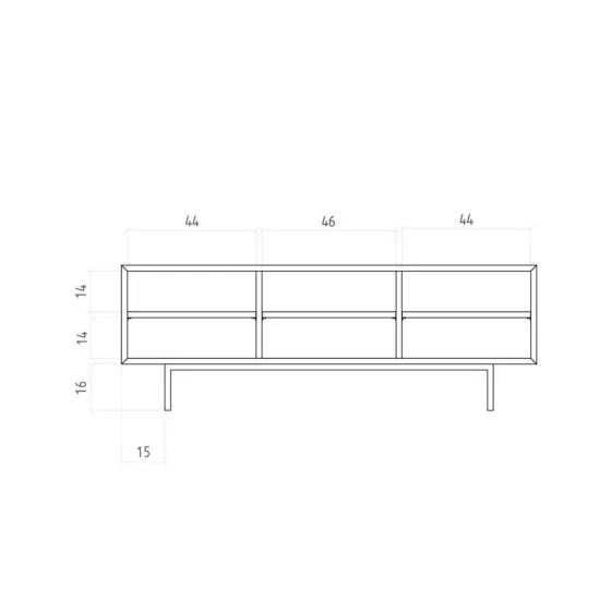 Meuble TV bois massif 140 cm collection Harmony