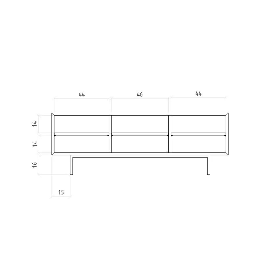 Meuble TV bois massif 140 cm collection Harmony