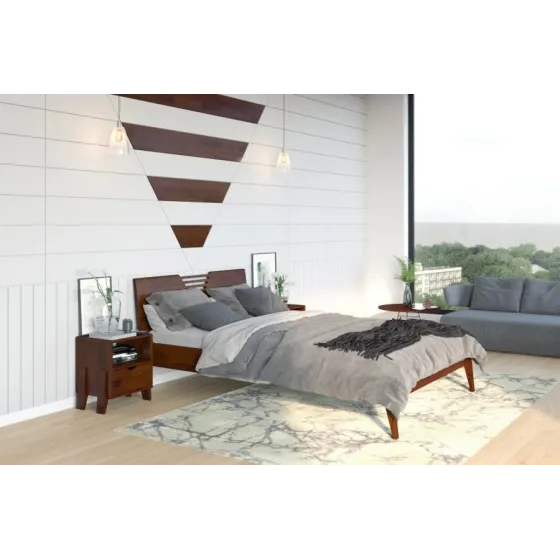 Lit en bois pin massif chambre adulte collection LINATE