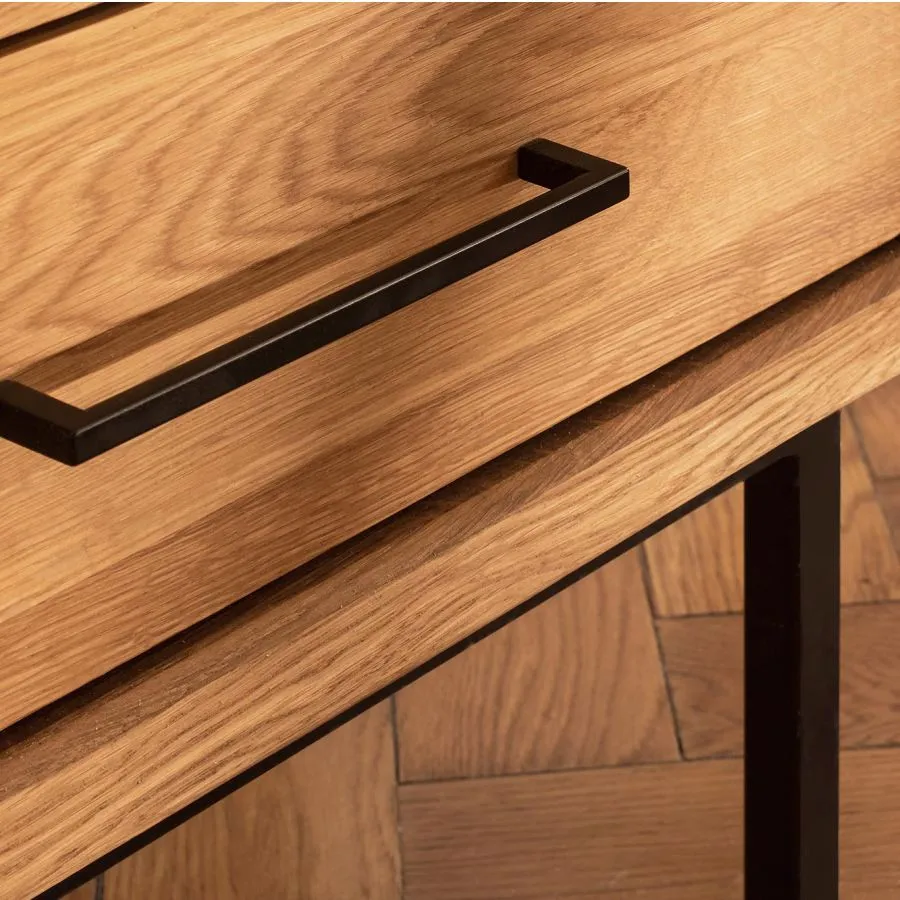 Table de chevet métal noir et bois collection Harmony