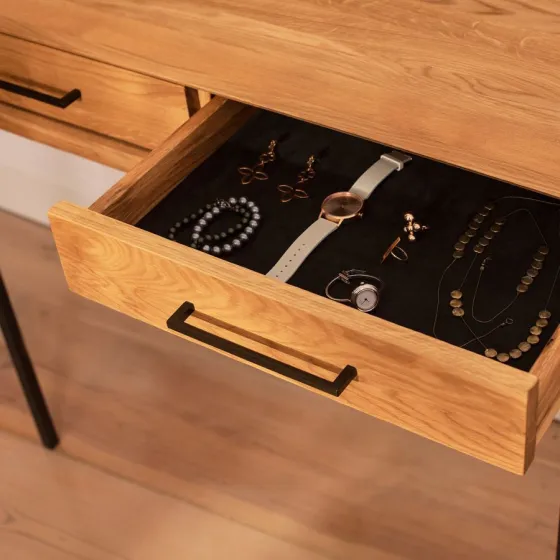 Coiffeuse bois massif 2 tiroirs collection Harmony