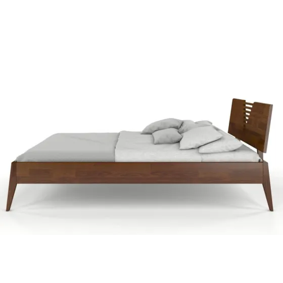 Lit en pin massif 180x200 finition noyer collection LINATE