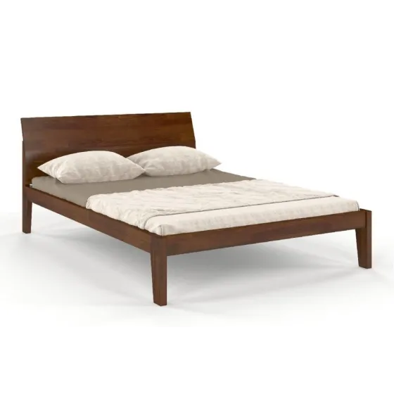 Lit en pin massif 2 personnes finition noyer collection AGA