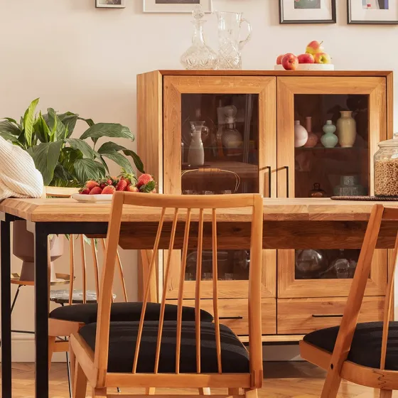 Table en bois massif pour salon collection Harmony