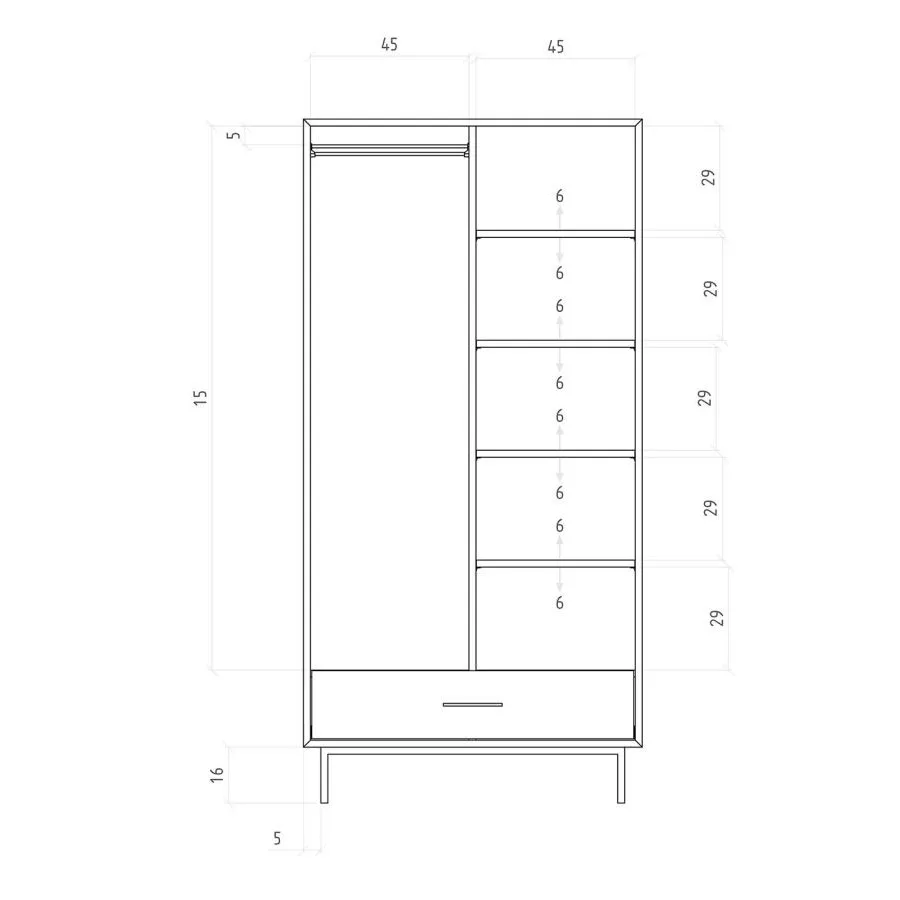 Armoire chêne massif collection Harmony