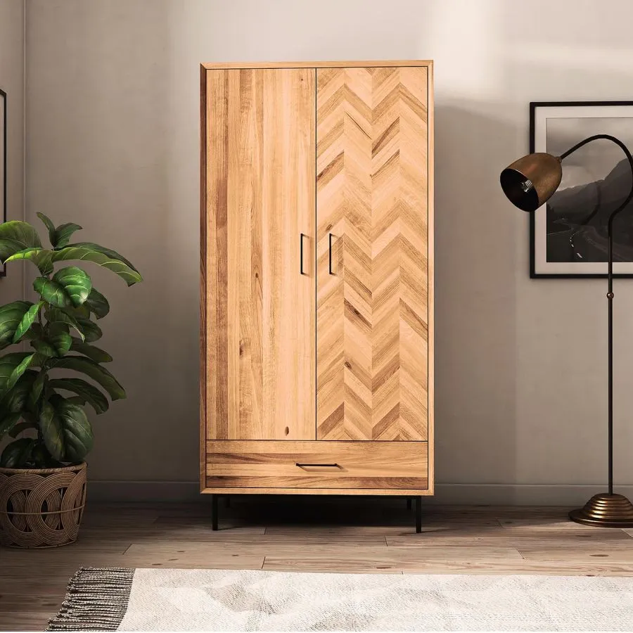 Armoire bois et métal 2 portes collection Harmony