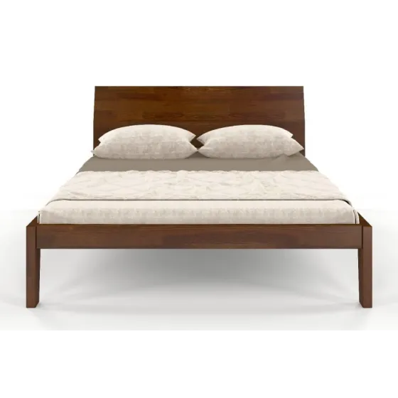 Lit 140x190 en pin massif finition noyer collection AGA