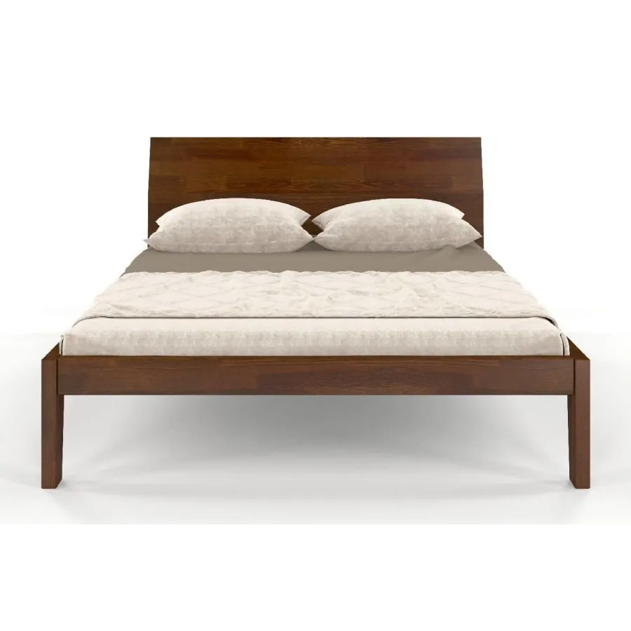 Lit 140x190 en pin massif finition noyer collection AGA