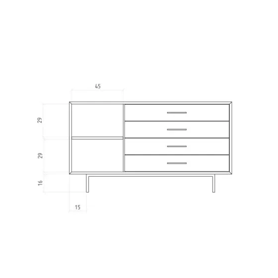 Commode chêne 140 cm collection Harmony