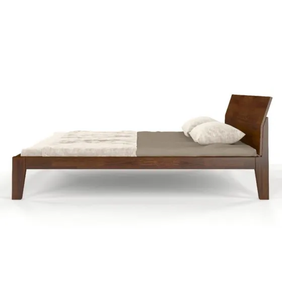 Lit 160x200 en pin massif finition noyer collection AGA