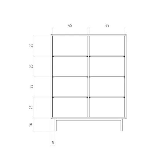 Vitrine bois et verre 8 niches de rangement collection Harmony