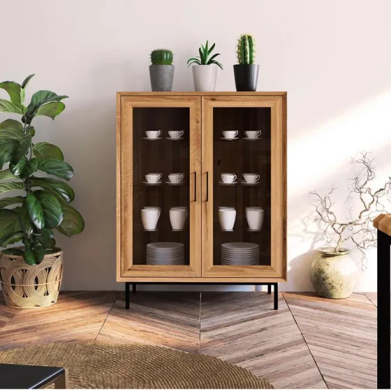 Vaisselier bois et verre collection Harmony