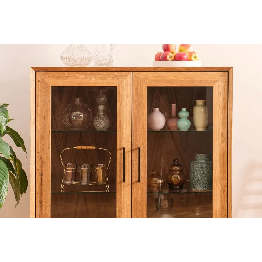Vitrine bois 2 portes en verre collection Harmony