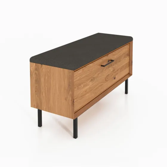 Meuble chaussure chêne massif avec assise collection Harmony
