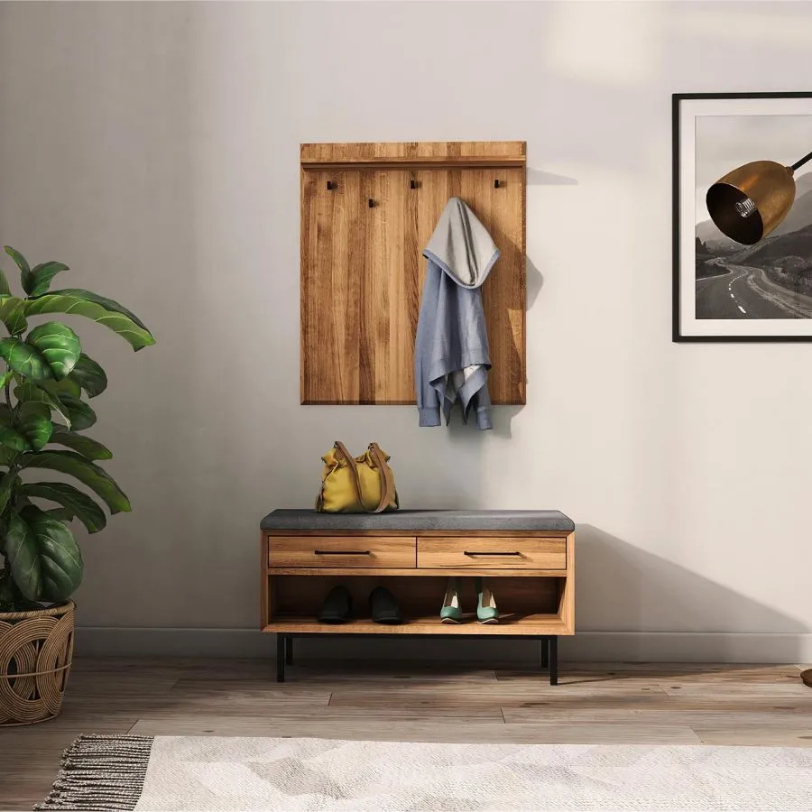 Porte manteau mural en chêne massif collection Harmony