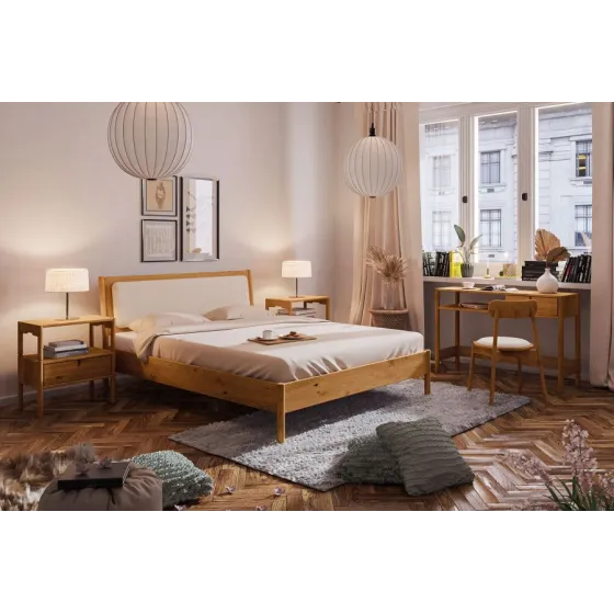 Lit bois massif pour chambre moderne collection Nola