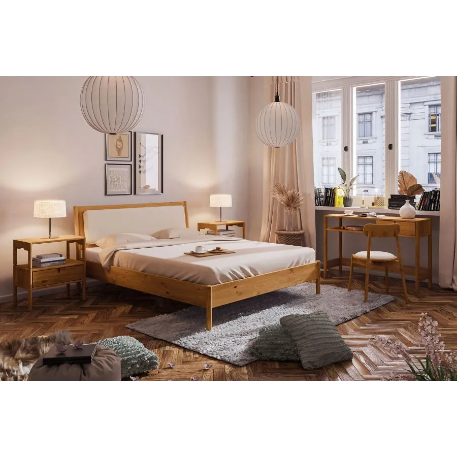 Lit bois massif pour chambre moderne collection Nola